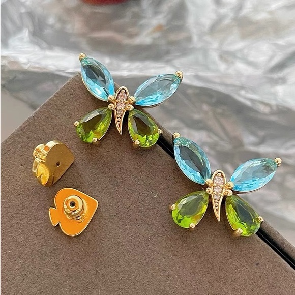 Kate Spade Gold Tone Butterfly Stud Earrings - Picture 2 of 4